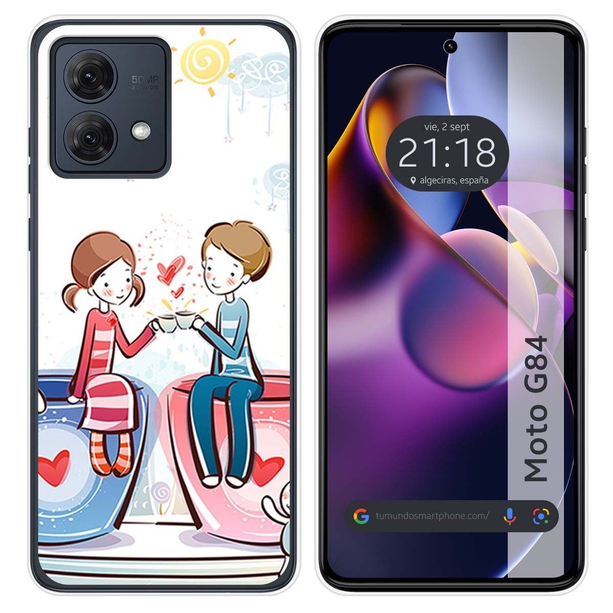 Funda Silicona para Motorola Moto G84 5G diseño Café Dibujos
