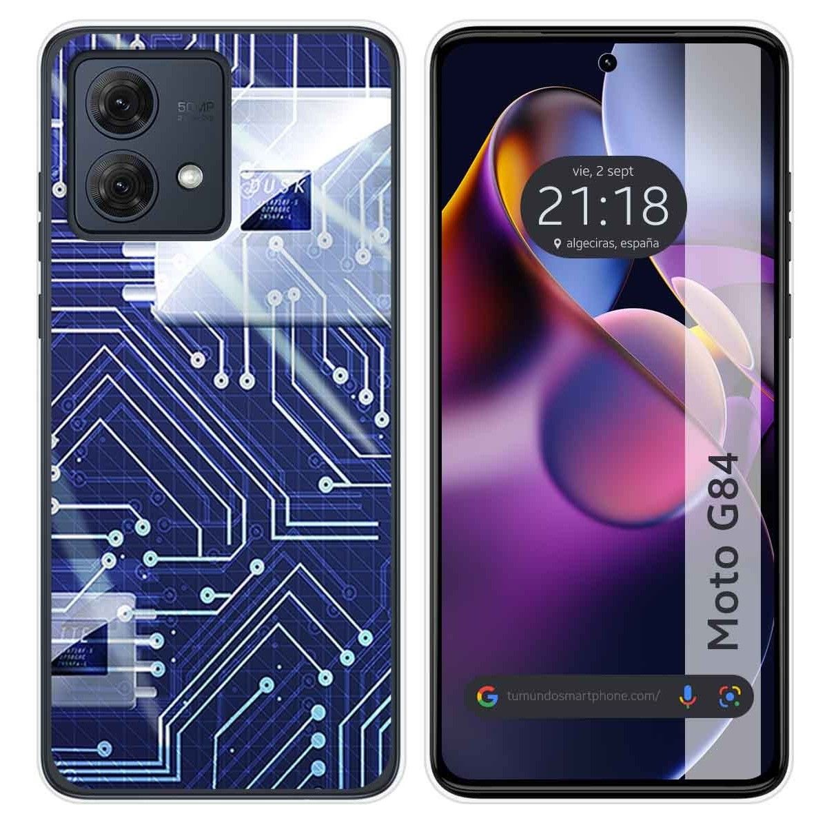 Funda Silicona para Motorola Moto G84 5G diseño Circuito Dibujos