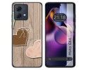 Funda Silicona para Motorola Moto G84 5G diseño Corazones Madera Dibujos