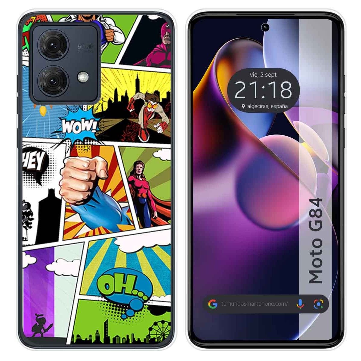 Funda Silicona para Motorola Moto G84 5G diseño Comic Dibujos