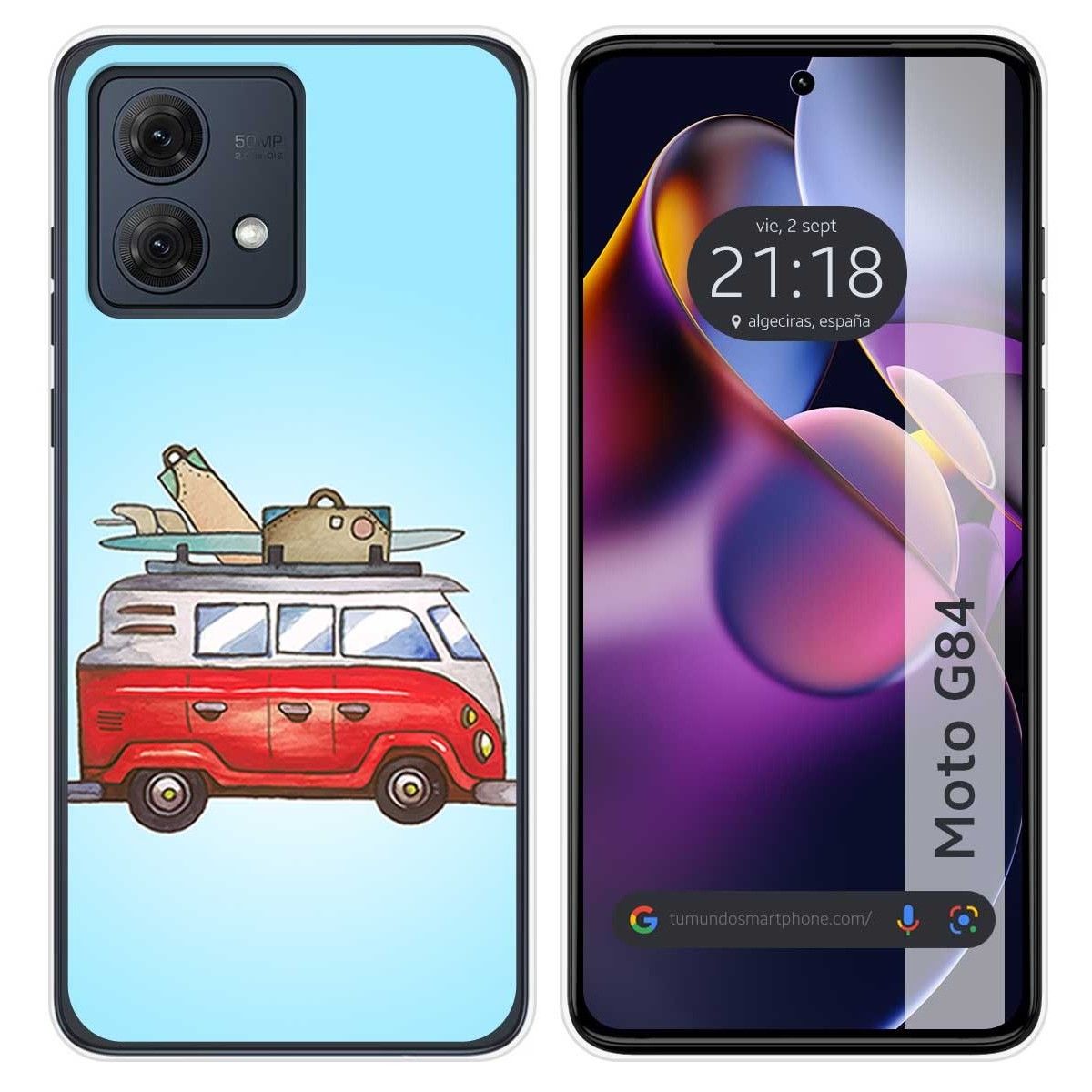 Funda Silicona para Motorola Moto G84 5G diseño Furgoneta Dibujos