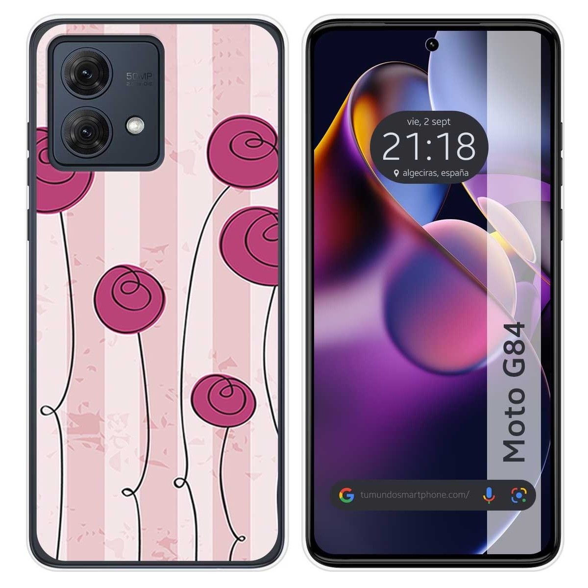 Funda Silicona para Motorola Moto G84 5G diseño Flores Vintage Dibujos