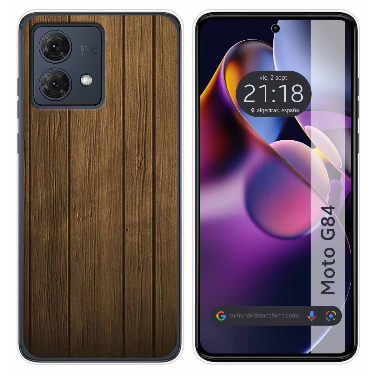 Funda Silicona para Motorola Moto G84 5G diseño Madera Dibujos