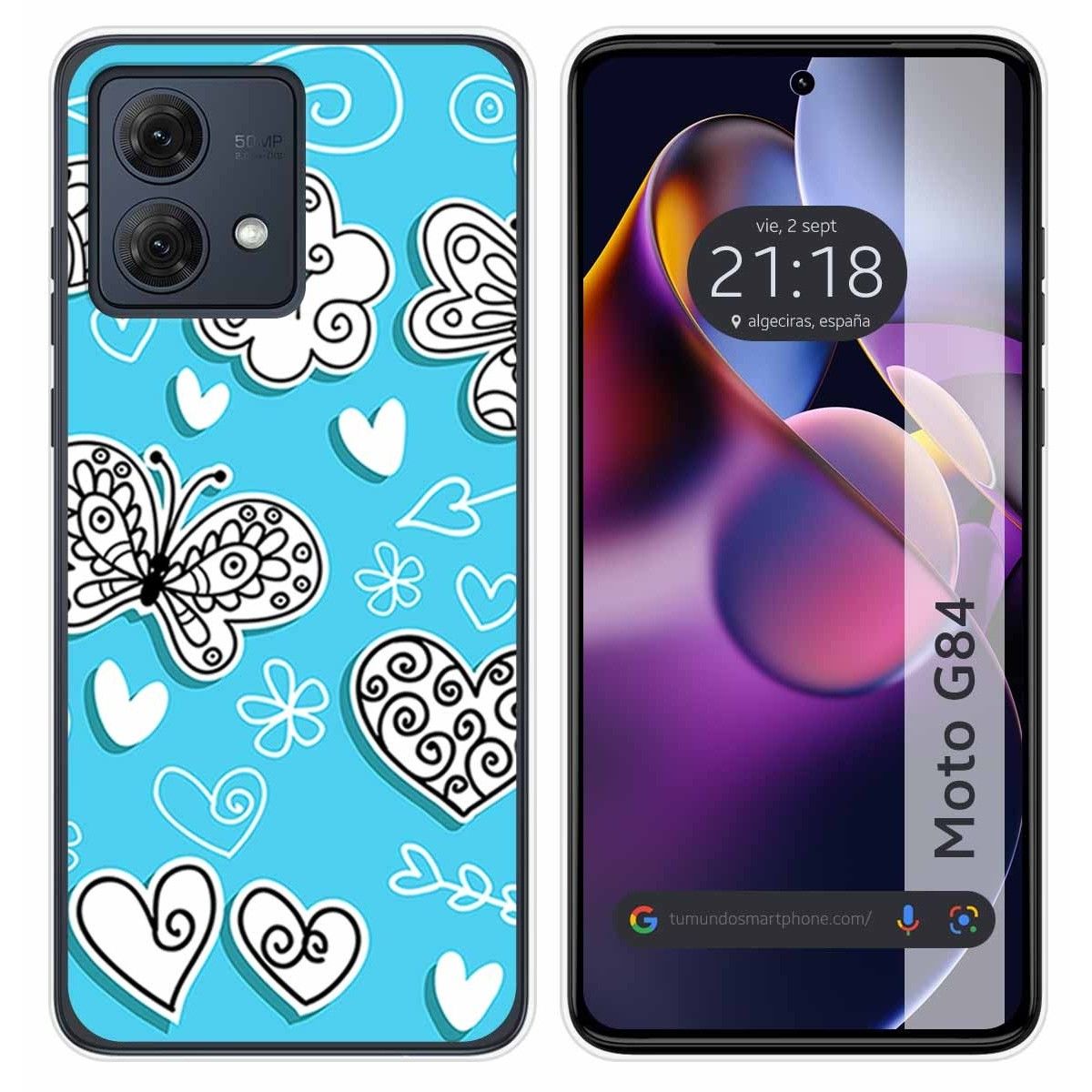 Funda Silicona para Motorola Moto G84 5G diseño Mariposas Dibujos