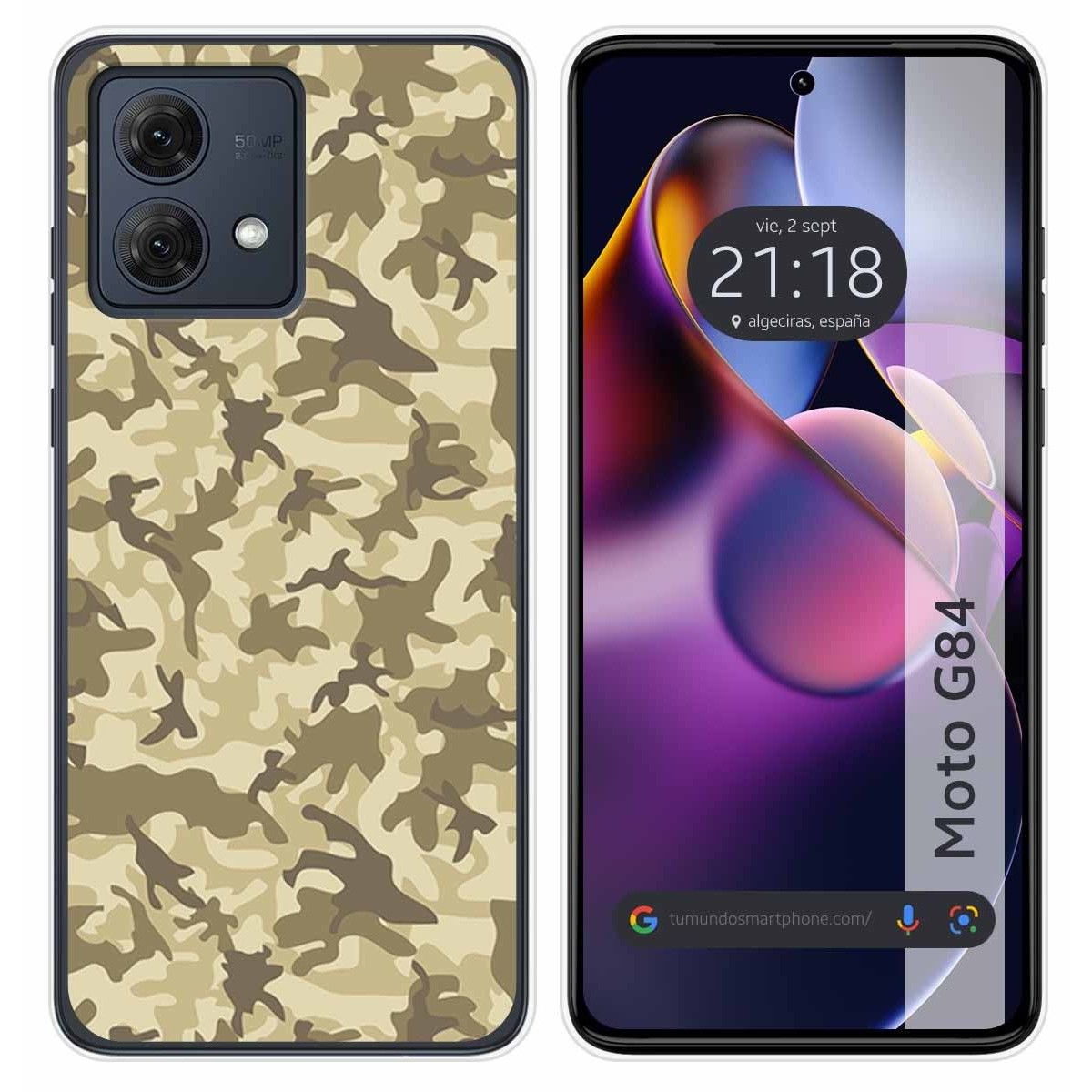 Funda Silicona para Motorola Moto G84 5G diseño Sand Camuflaje Dibujos