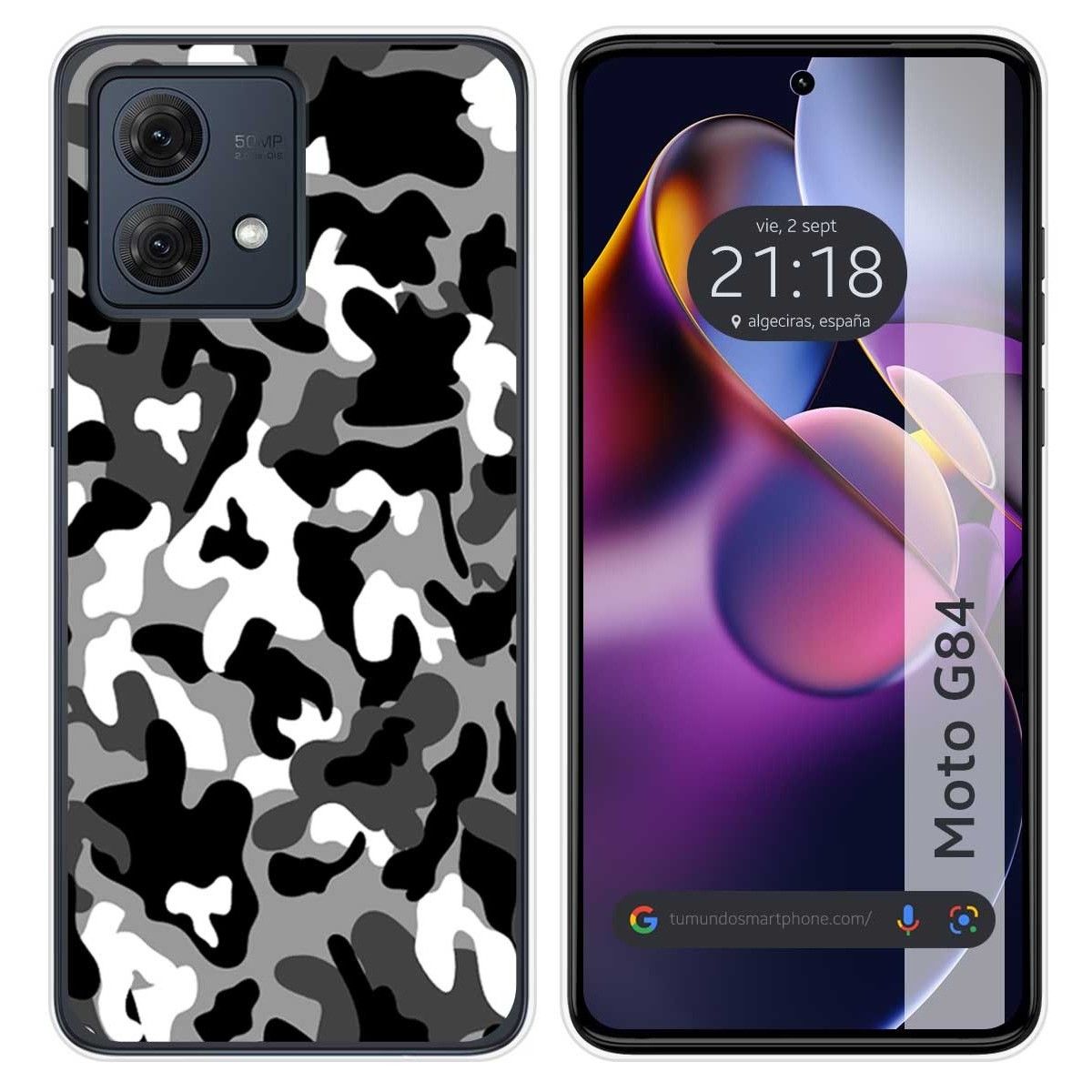 Funda Silicona para Motorola Moto G84 5G diseño Snow Camuflaje Dibujos