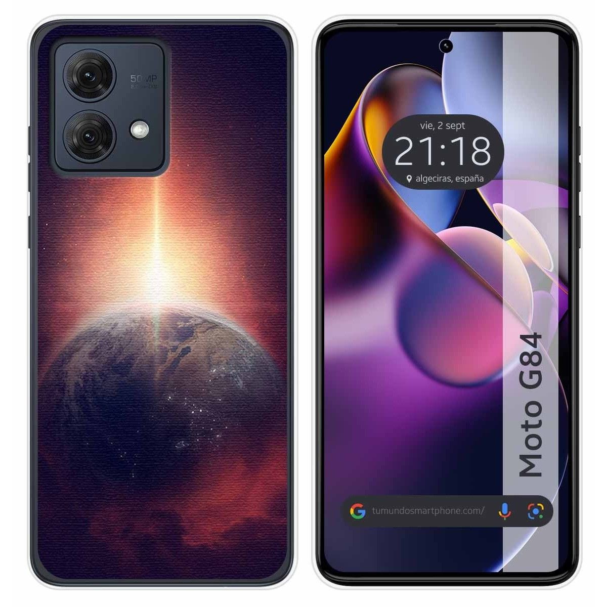 Funda Silicona para Motorola Moto G84 5G diseño Tierra Dibujos