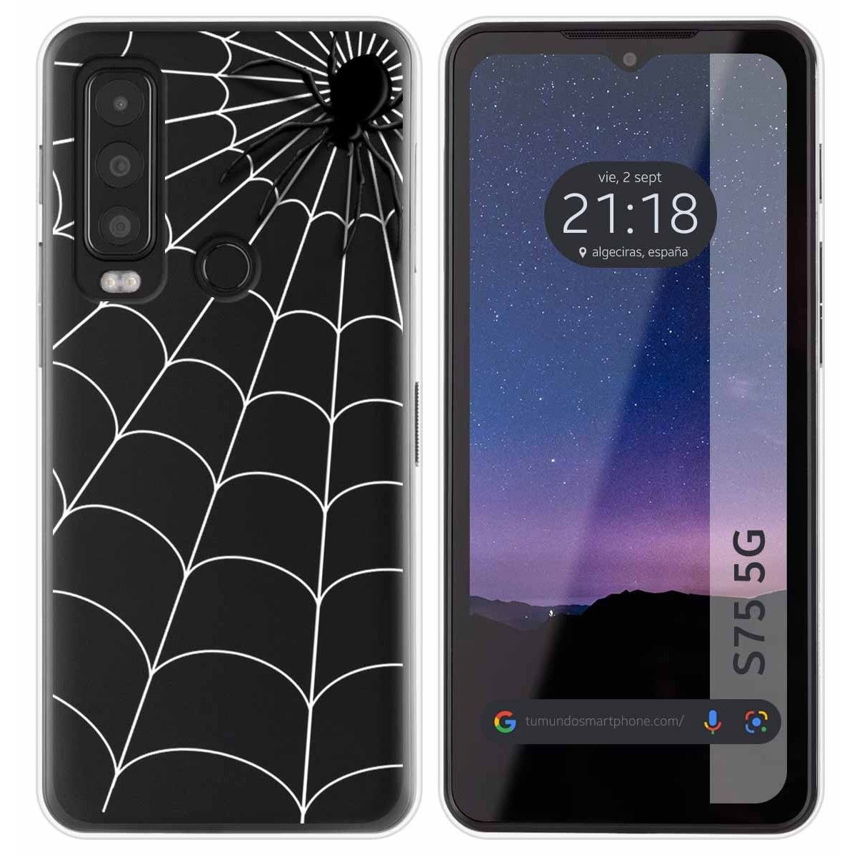 Funda Silicona Transparente para CAT S75 5G diseño Araña Dibujos