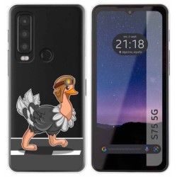 Funda Silicona Transparente para CAT S75 5G diseño Avestruz Dibujos