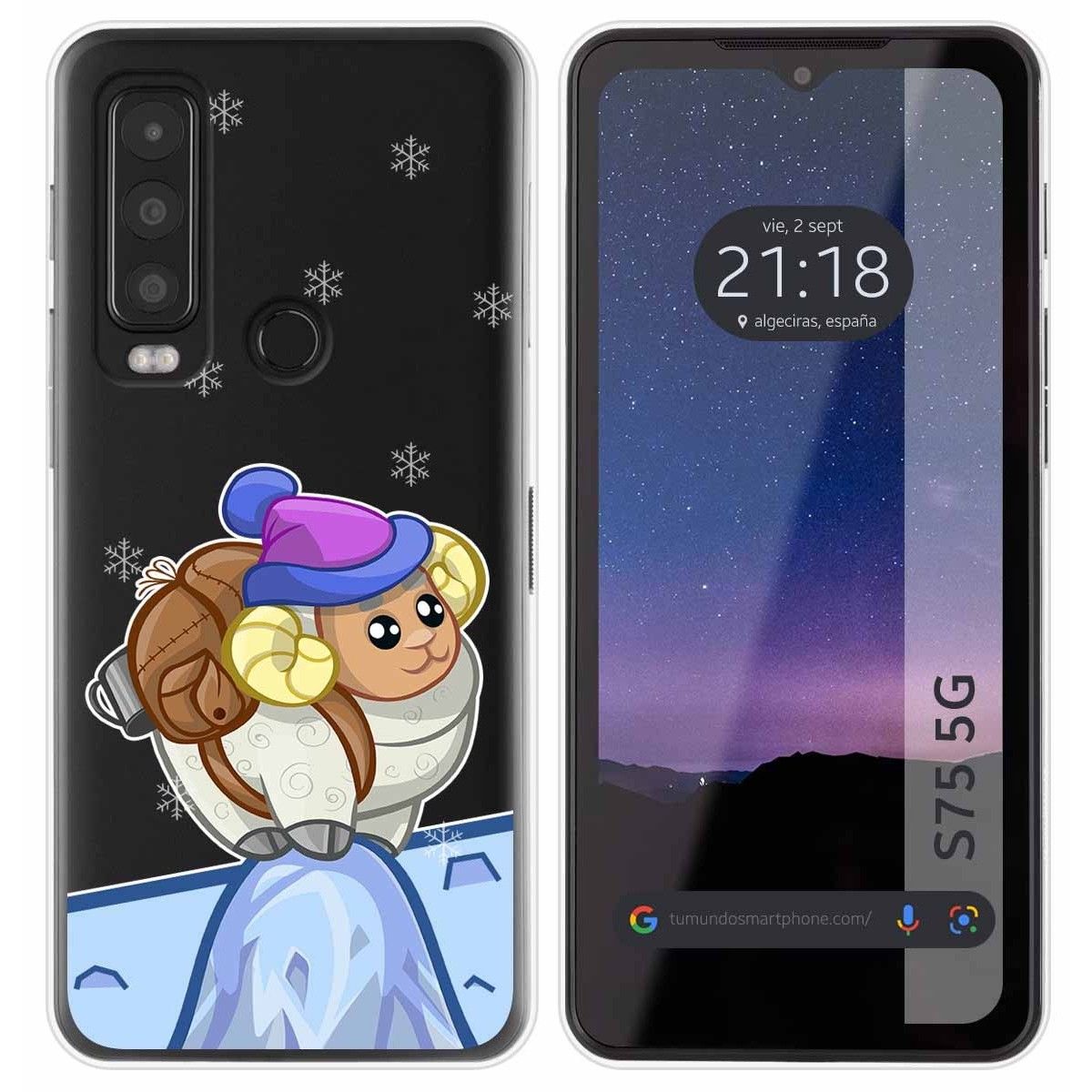 Funda Silicona Transparente para CAT S75 5G diseño Cabra Dibujos