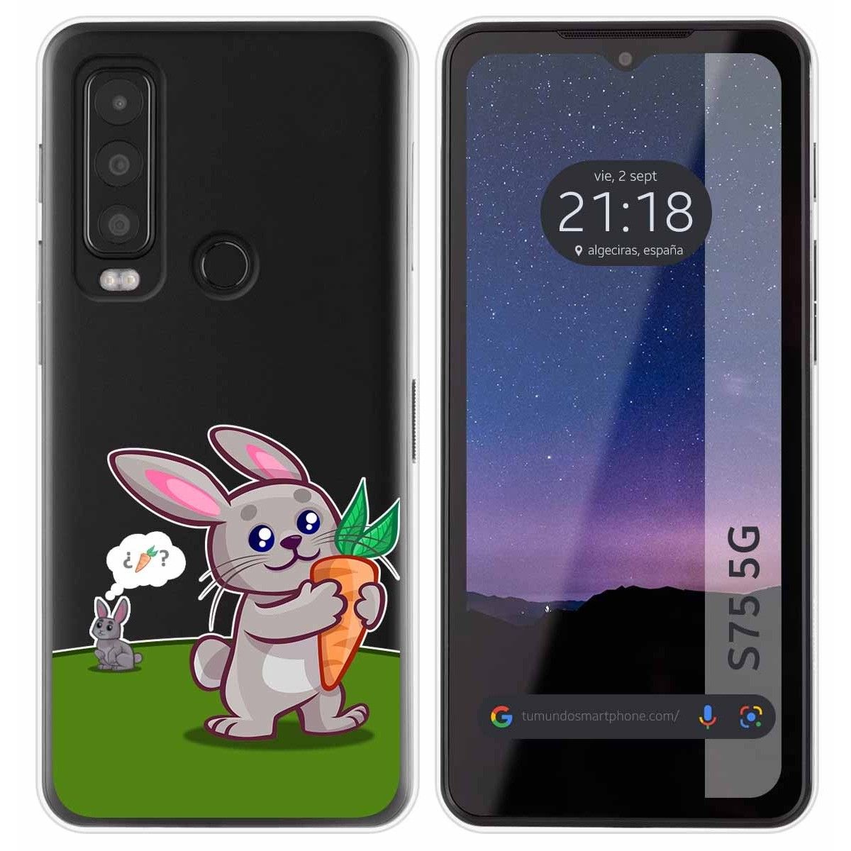 Funda Silicona Transparente para CAT S75 5G diseño Conejo Dibujos