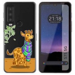 Funda Silicona Transparente para CAT S75 5G diseño Jirafa Dibujos