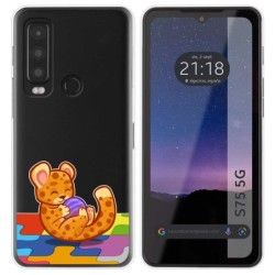 Funda Silicona Transparente para CAT S75 5G diseño Leopardo Dibujos