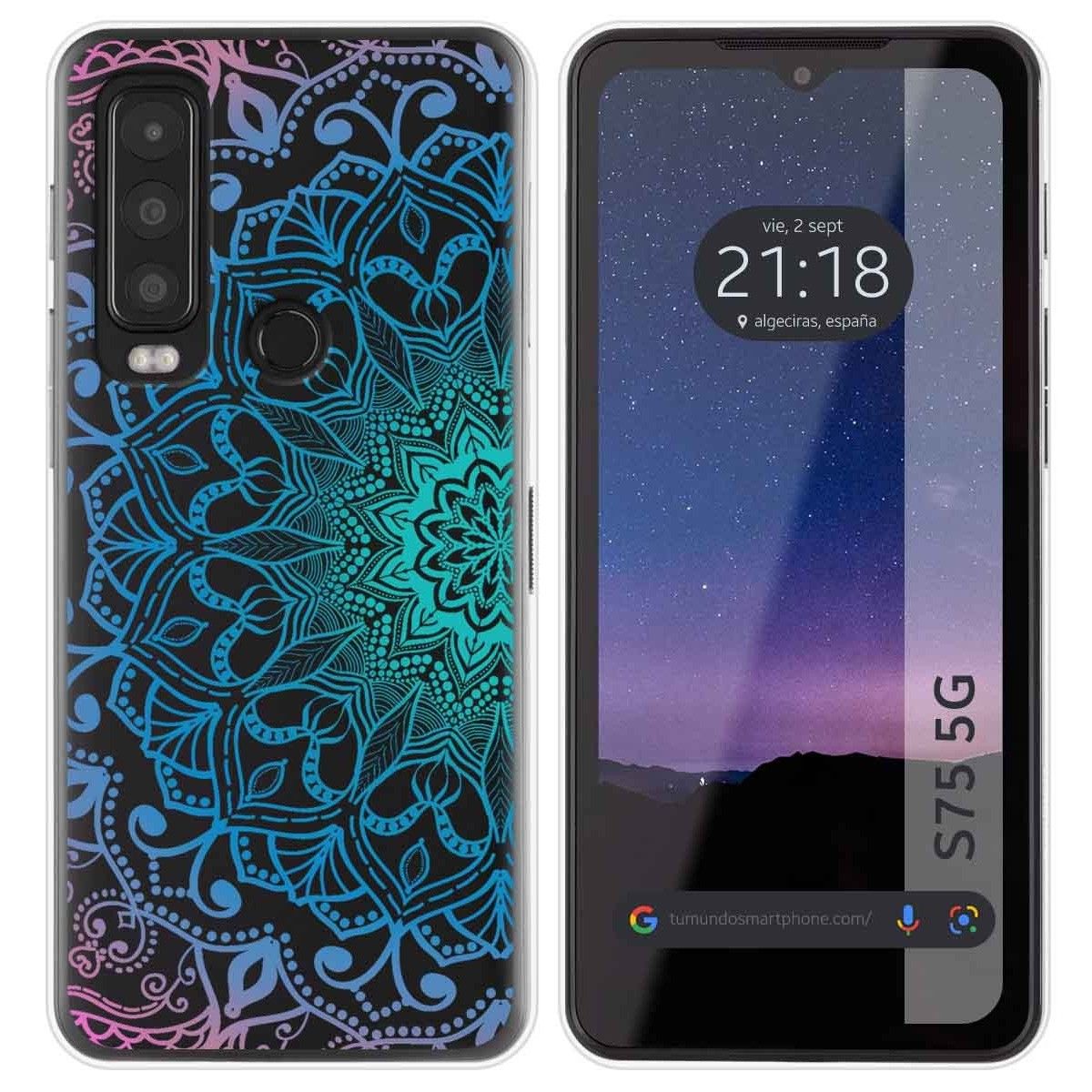 Funda Silicona Transparente para CAT S75 5G diseño Mandala Dibujos