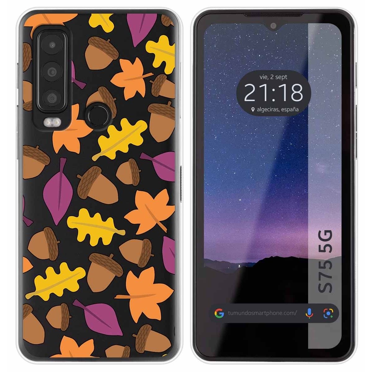 Funda Silicona Transparente para CAT S75 5G diseño Otoño Dibujos