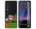 Funda Silicona Transparente para CAT S75 5G diseño Panda Dibujos