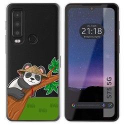 Funda Silicona Transparente para CAT S75 5G diseño Panda Dibujos