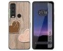 Funda Silicona para CAT S75 5G diseño Corazones Madera Dibujos