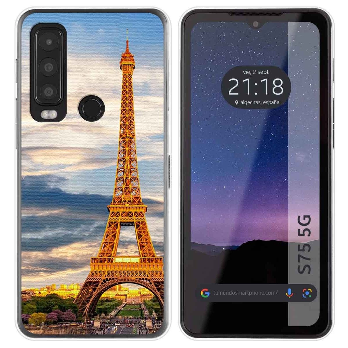 Funda Silicona para CAT S75 5G diseño Paris Dibujos