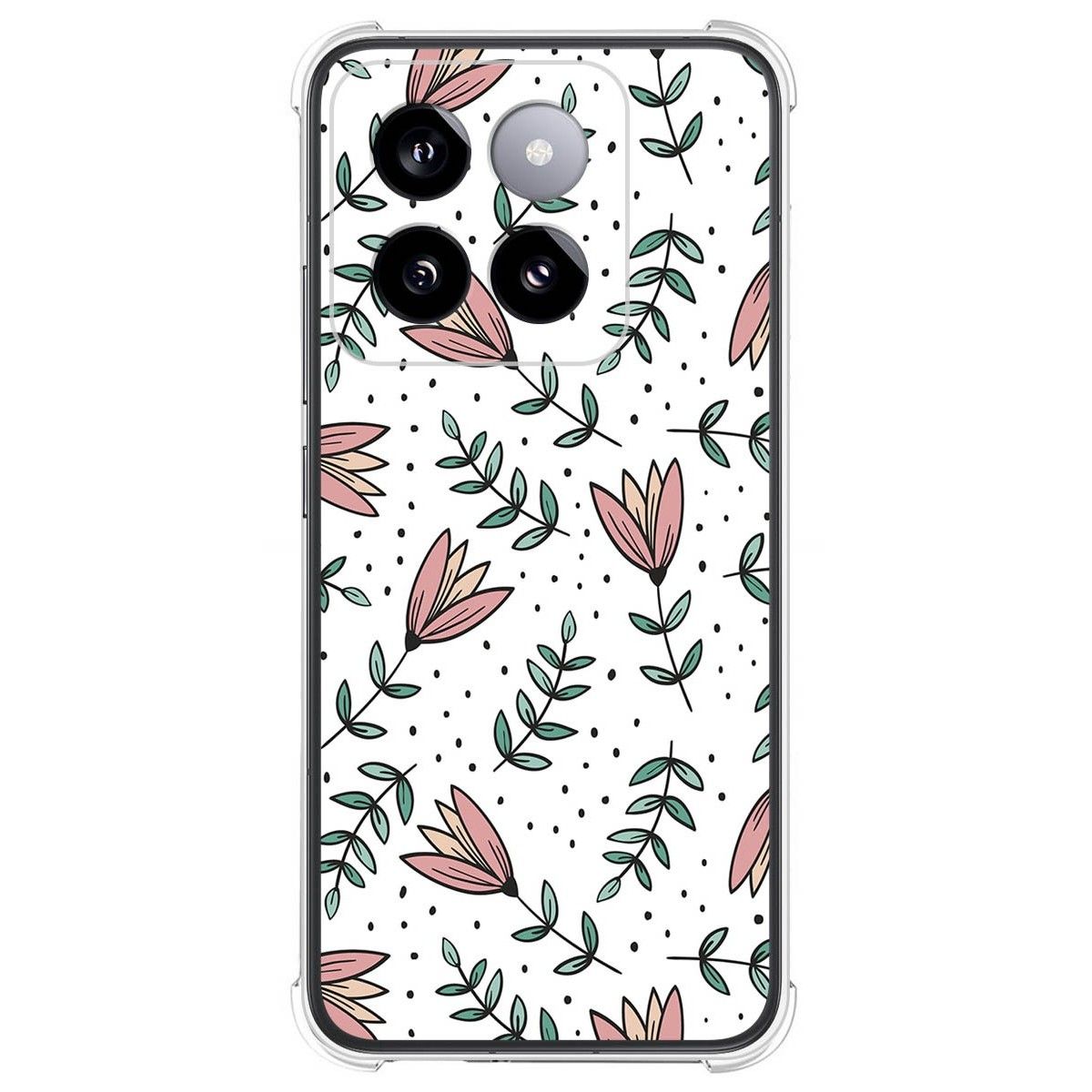 Funda Silicona Antigolpes para Xiaomi 14 5G diseño Flores 01 Dibujos