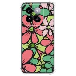 Funda Silicona Antigolpes para Xiaomi 14 5G diseño Flores 02 Dibujos