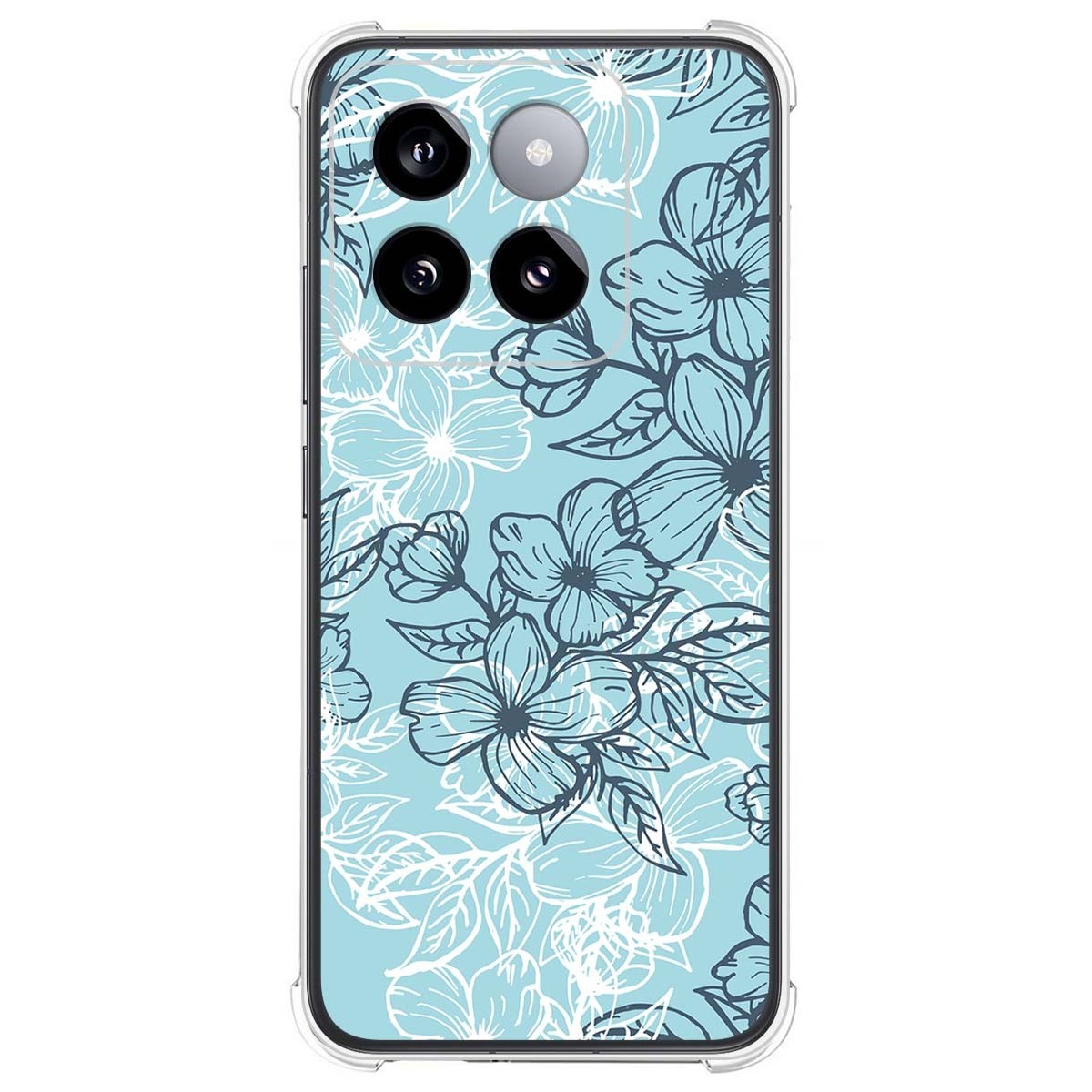 Funda Silicona Antigolpes para Xiaomi 14 5G diseño Flores 03 Dibujos