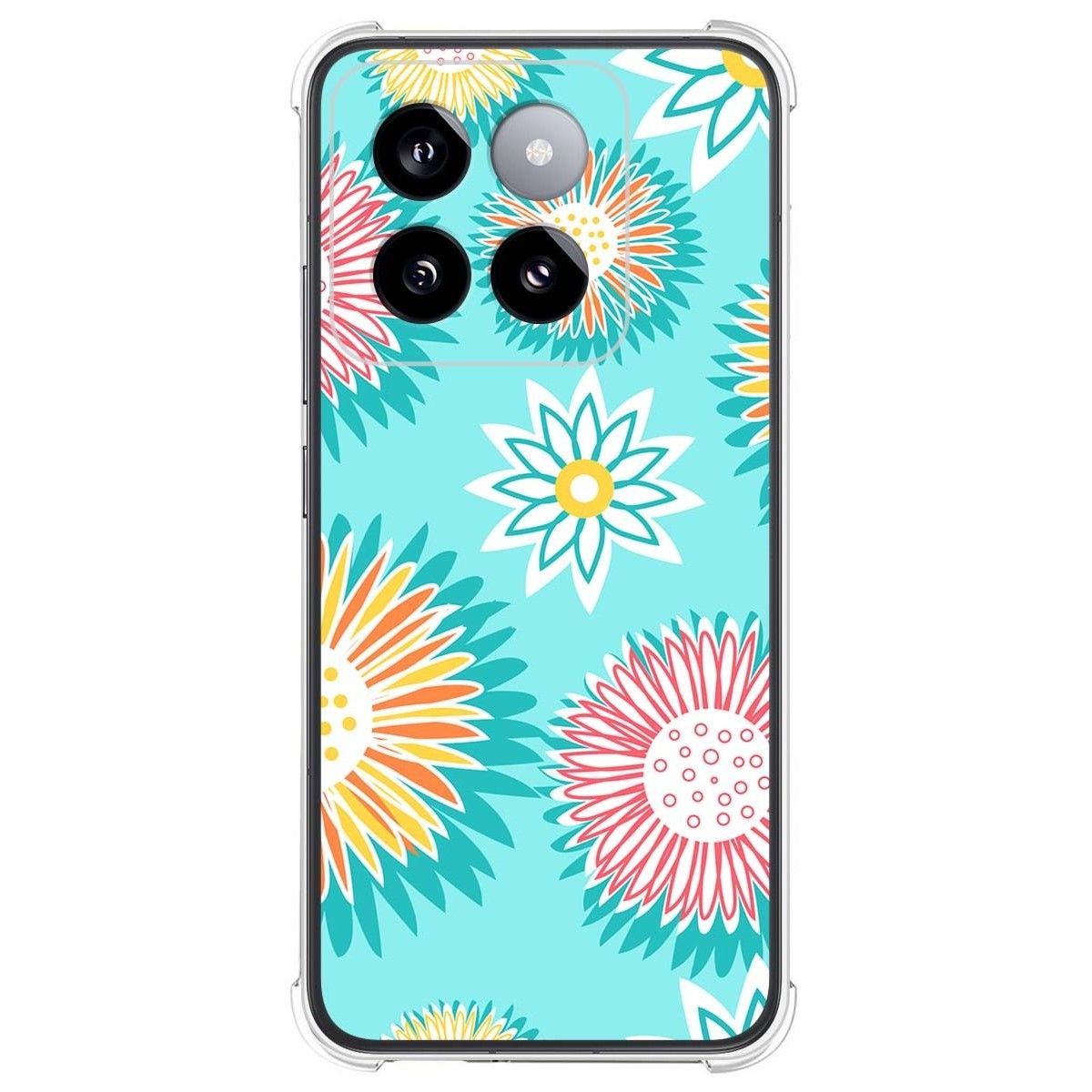 Funda Silicona Antigolpes para Xiaomi 14 5G diseño Flores 05 Dibujos