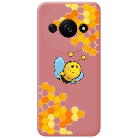 Funda Silicona Líquida Rosa para Xiaomi Redmi A3 diseño Abeja Dibujos
