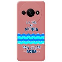 Funda Silicona Líquida Rosa para Xiaomi Redmi A3 diseño Agua Dibujos