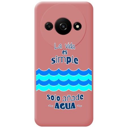 Funda Silicona Líquida Rosa para Xiaomi Redmi A3 diseño Agua Dibujos
