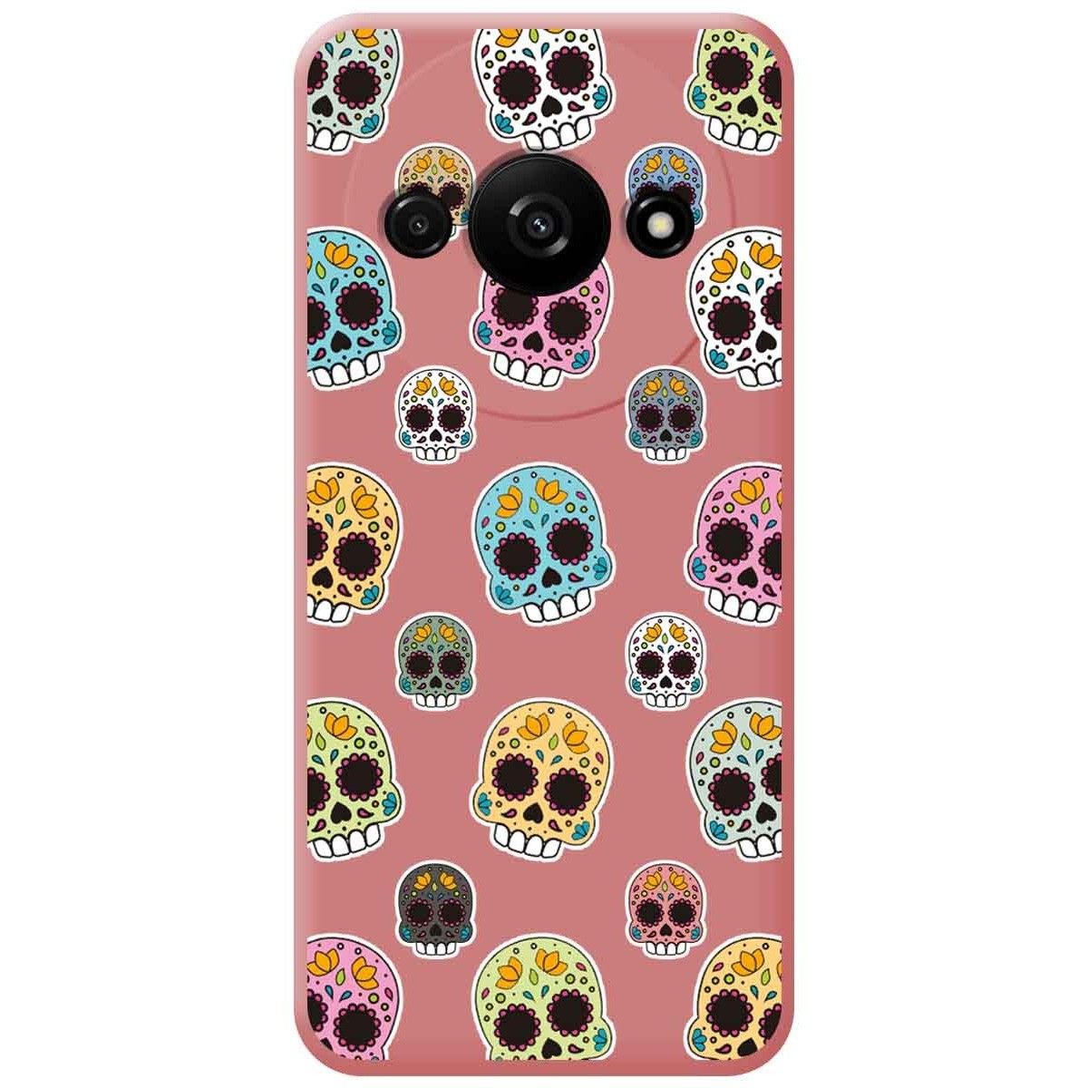 Funda Silicona Líquida Rosa para Xiaomi Redmi A3 diseño Catrina Dibujos
