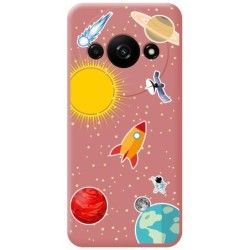 Funda Silicona Líquida Rosa para Xiaomi Redmi A3 diseño Espacio Dibujos