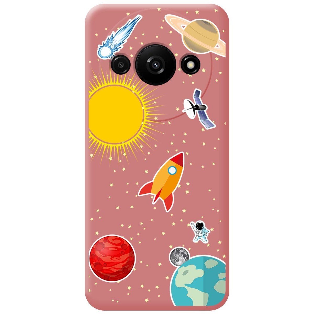 Funda Silicona Líquida Rosa para Xiaomi Redmi A3 diseño Espacio Dibujos