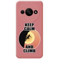 Funda Silicona Líquida Rosa para Xiaomi Redmi A3 diseño Mujer Escalada Dibujos