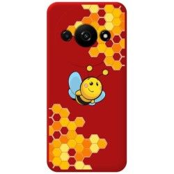 Funda Silicona Líquida Roja para Xiaomi Redmi A3 diseño Abeja Dibujos
