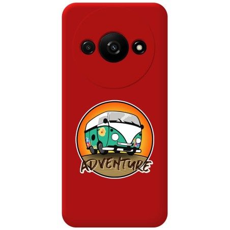 Funda Silicona Líquida Roja para Xiaomi Redmi A3 diseño Adventure Dibujos