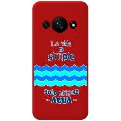 Funda Silicona Líquida Roja para Xiaomi Redmi A3 diseño Agua Dibujos