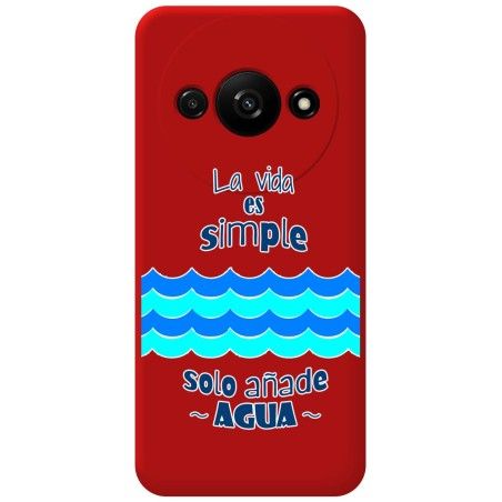 Funda Silicona Líquida Roja para Xiaomi Redmi A3 diseño Agua Dibujos