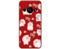 Funda Silicona Líquida Roja para Xiaomi Redmi A3 diseño Cerdos Dibujos