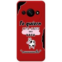 Funda Silicona Líquida Roja para Xiaomi Redmi A3 diseño Vaca Dibujos