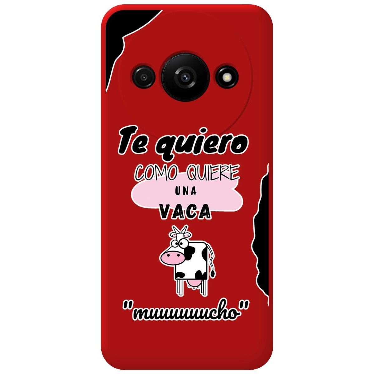 Funda Silicona Líquida Roja para Xiaomi Redmi A3 diseño Vaca Dibujos