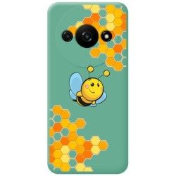 Funda Silicona Líquida Verde para Xiaomi Redmi A3 diseño Abeja Dibujos