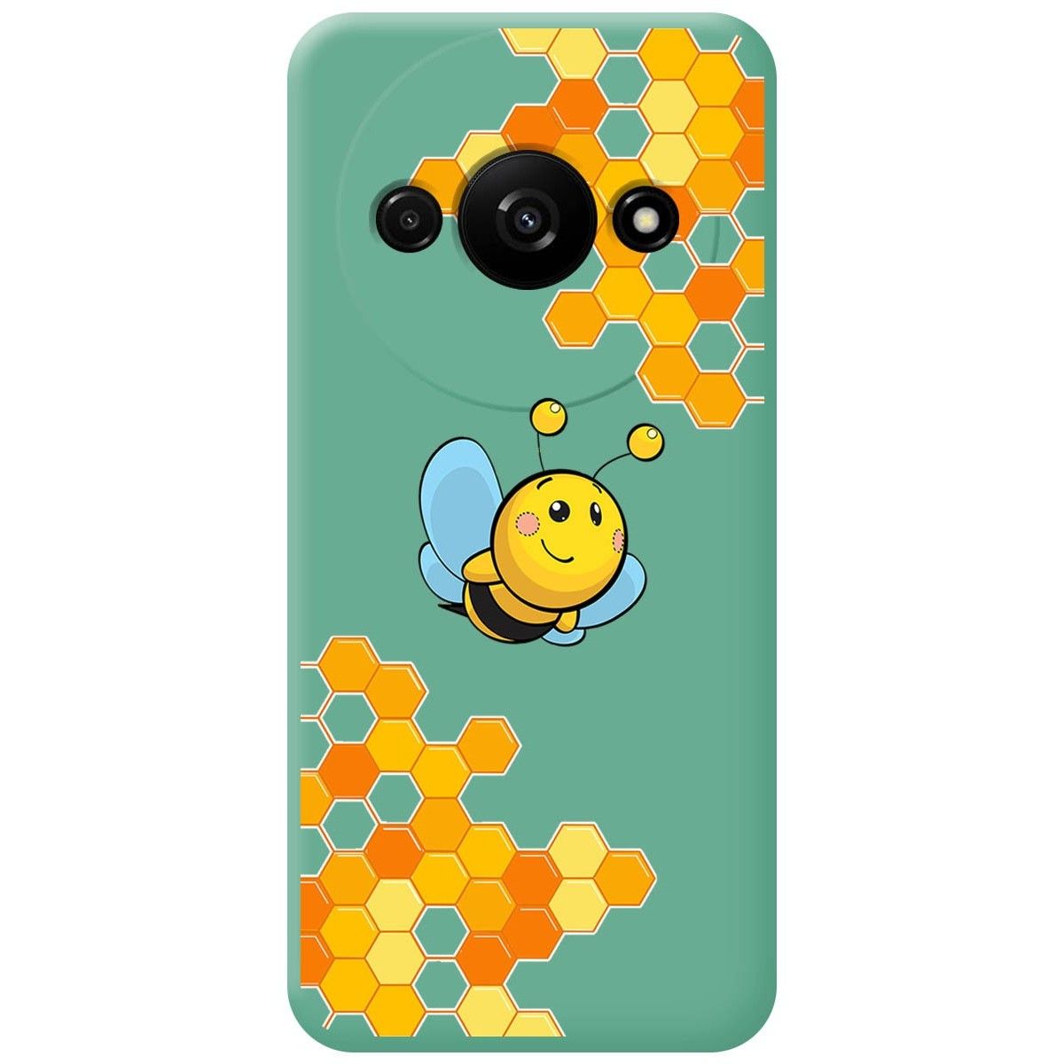 Funda Silicona Líquida Verde para Xiaomi Redmi A3 diseño Abeja Dibujos