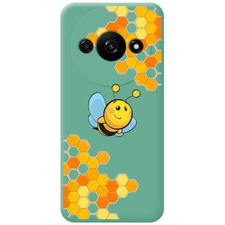 Funda Silicona Líquida Verde para Xiaomi Redmi A3 diseño Abeja Dibujos
