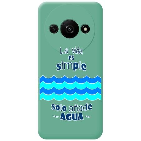Funda Silicona Líquida Verde para Xiaomi Redmi A3 diseño Agua Dibujos