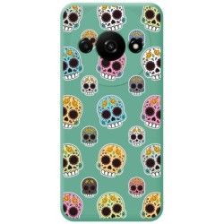 Funda Silicona Líquida Verde para Xiaomi Redmi A3 diseño Catrina Dibujos