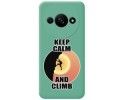 Funda Silicona Líquida Verde para Xiaomi Redmi A3 diseño Hombre Escalada Dibujos