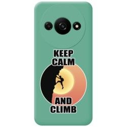 Funda Silicona Líquida Verde para Xiaomi Redmi A3 diseño Hombre Escalada Dibujos