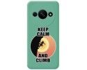Funda Silicona Líquida Verde para Xiaomi Redmi A3 diseño Mujer Escalada Dibujos