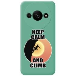 Funda Silicona Líquida Verde para Xiaomi Redmi A3 diseño Mujer Escalada Dibujos